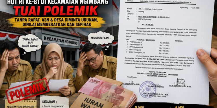 Surat Edaran Iuran HUT 81 RI di Kecamatan Ngimbang Tuai Polemik, Keluhkan Tak Ada Musyawarah dan Memberatkan.