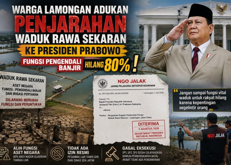 Waduk Rawa Sekaran Diduga Dijarah, NGO JALAK Adukan ke Presiden Prabowo