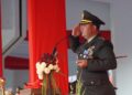 Dandim Bojonegoro Pimpin Upacara Penurunan Bendera HUT ke-81 RI